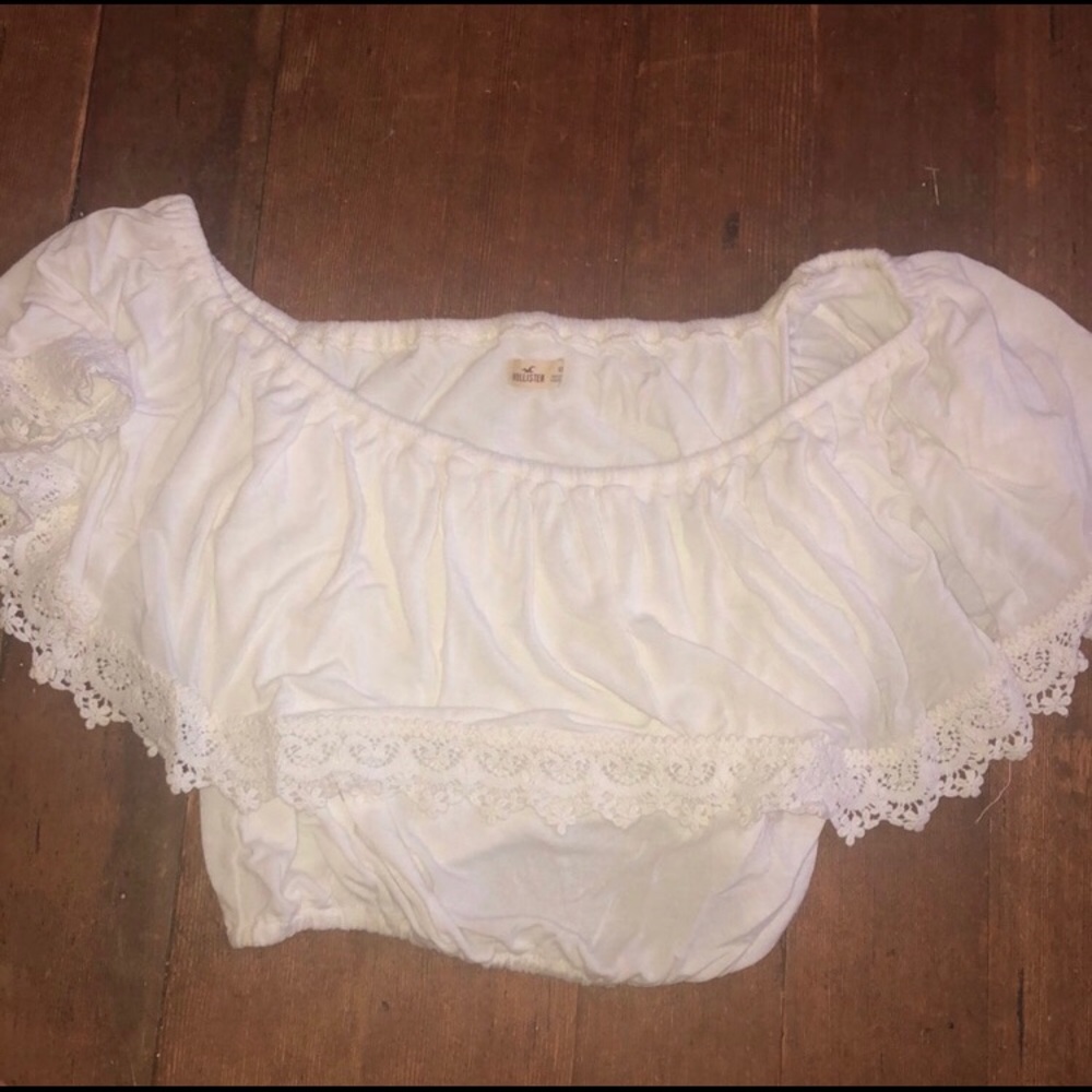 White Hollister off the shoulder top